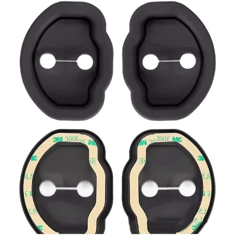 For Tesla Model 3/Y 4pcs Car Door Mute Damping Cushion Silicone Door Lock Buckle Car Door Anti-collision Protective Cover