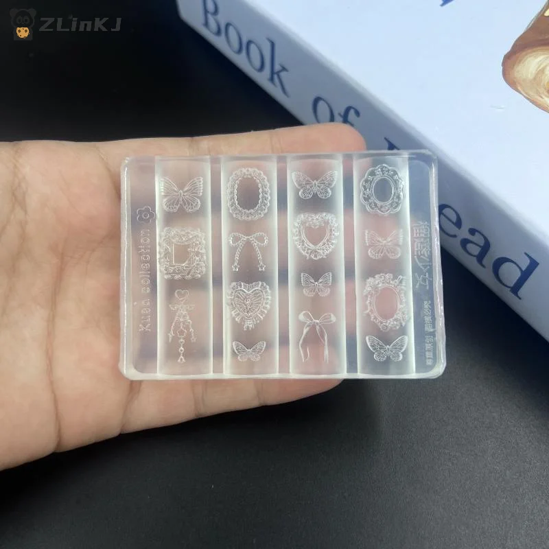 ▶ 네일 아트 디자인을 위한 3D 실리콘 몰드 릴리프 보우 딸기 바로크 패턴 매..