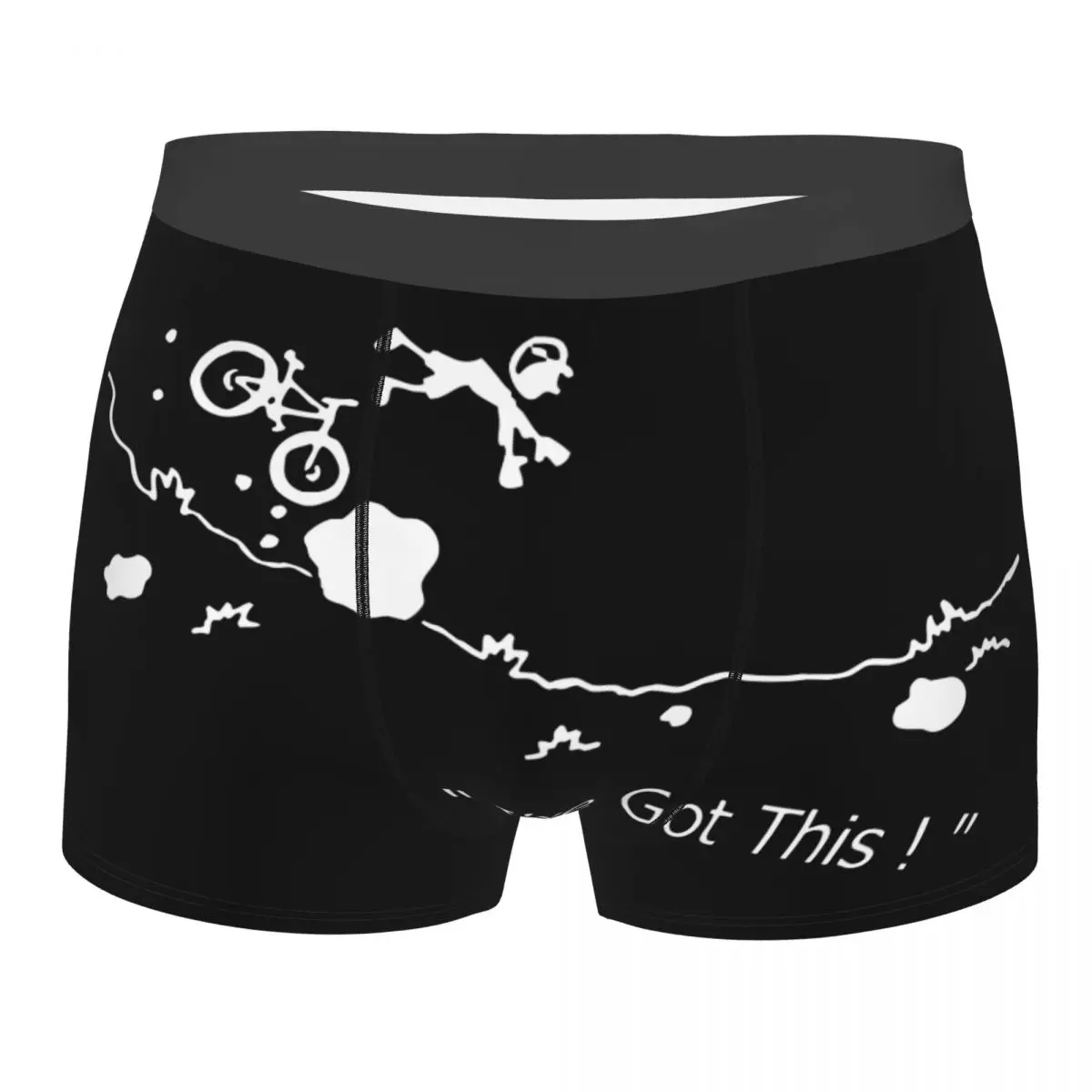 

Men Boxer Shorts Panties Cycling Crash Mountain Bike I've Got This Cartoon MTB Soft Underwear Homme Humor Plus Size Underpants