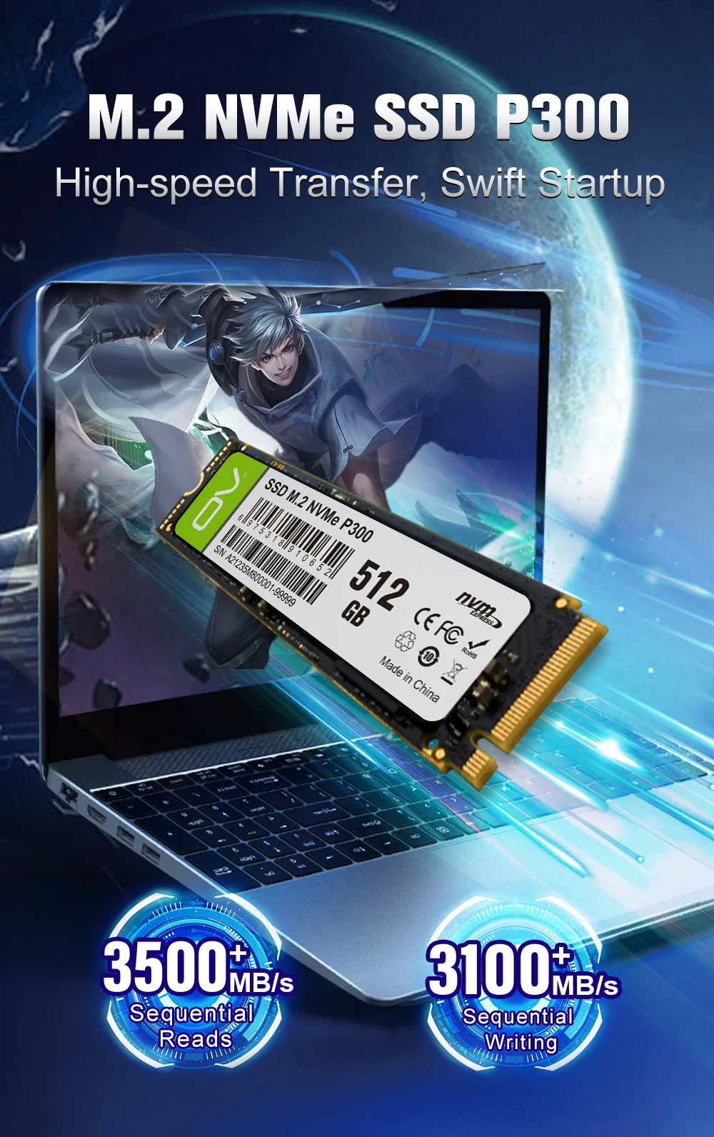 OV SSD Nvme M2 1TB 2TB 128GB 256GB 512GB HD Notebook Internal State Solid Drive Steam Deck M.2 PCIe 2280 Hard Disk Heat Silk DIY