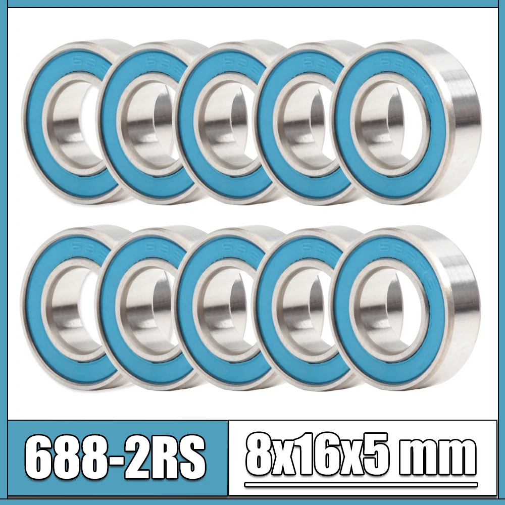 

688RS Bearing 10PCS 8x16x5 mm ABEC-3 Hobby Electric RC Car Truck 688 RS 2RS Ball Bearings 688-2RS Blue Sealed