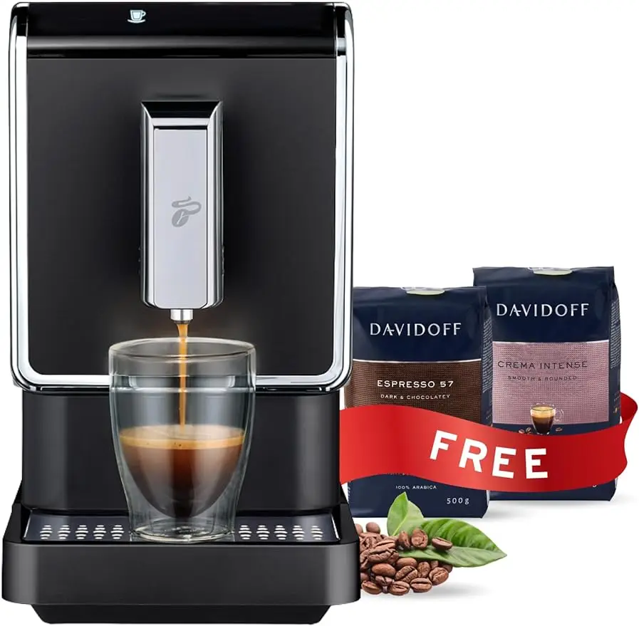 Tchibo Single Serve Coffee Maker - Automatic Espresso Coffee Machine - Built-in Grinder, No Coffee Pods Needed - Comes