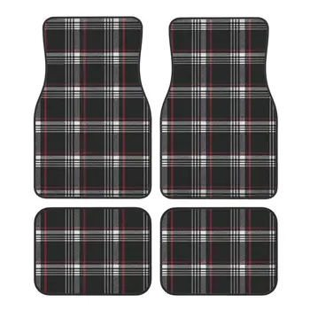 Tappetini per auto classici con motivo a quadretti da 4 pezzi Tappetini anteriori posteriori antiscivolo Accessori per auto universali per camion SUV Van