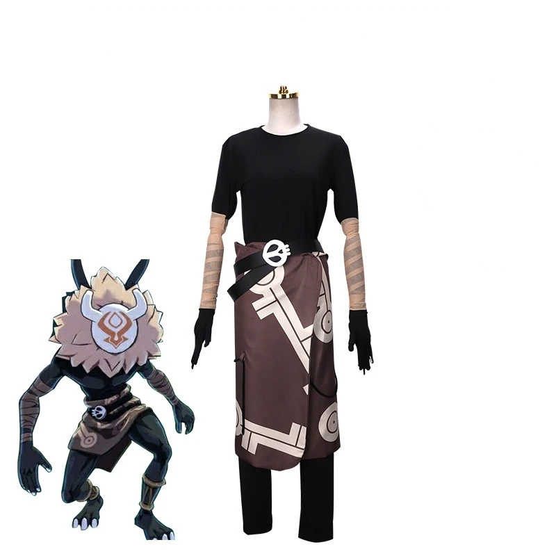 

Game Genshin Impact Hilichur Cosplay Costumes Uniform Cartoon Pants Top Outfit Halloween Clothes Mask For Men Women