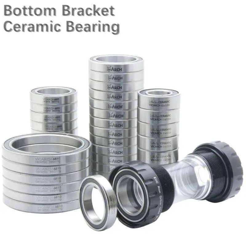 2Pcs 6806 Ceramics Bearing Bicycle Bottom Bracket Mountain