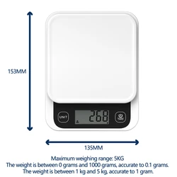 Smart Digital Kitchen Nutrition Scale with App Integration - 5Kg (White)
