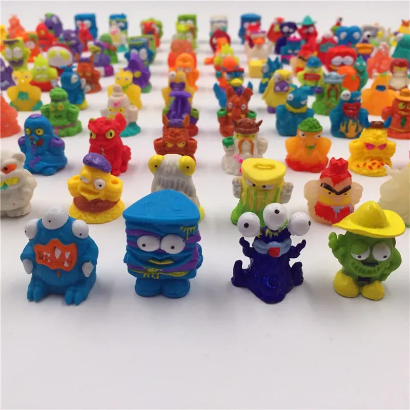 100pcs/lot Trashs Mini Action Figure Model Packing Grossery Rotten Bin Monster Gang Squishy Slime Toy Cute 3D Collection