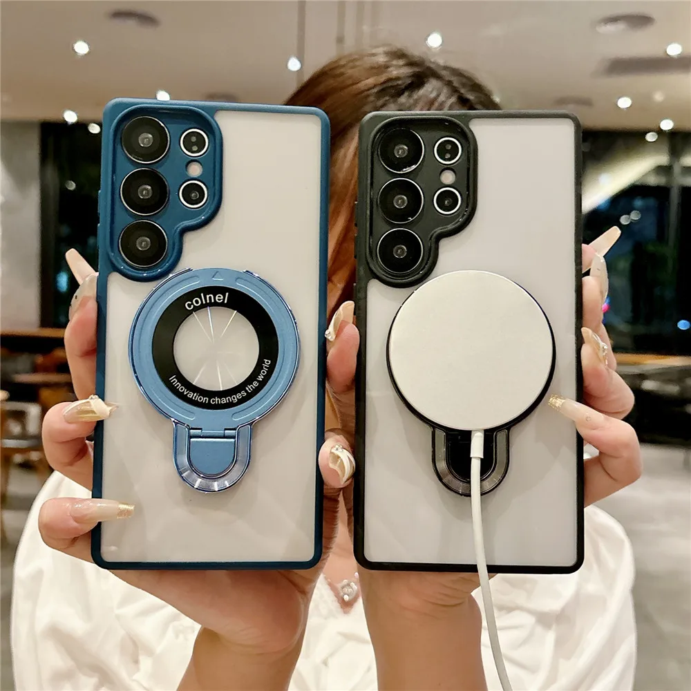 Luxury Acrylic Clear Folding Stand Armor Shockproof Phone Case