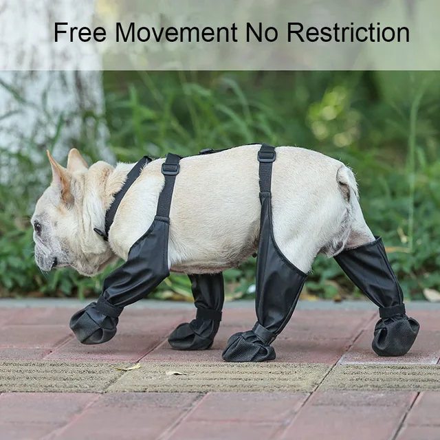 Sada664382da047d3999882ec55139dd9f.jpg Dog Shoes Waterproof Adjustable Dog Boots Rain Day Pet Supplies Shoes For Dogs Outdoor Walking Soft French Bulldog Paws Protect
