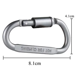 Aluminum Alloy Carabiner Snap Hook - Black D - Ring Keychain Clip for Camping & Outdoor Travel (1PC)