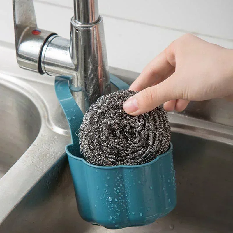 Kitchen Sink Drain Basket Bathroom Soap Sponge Holder Hanging Storage Basket Kitchen Accessories kitchen sink holder 2