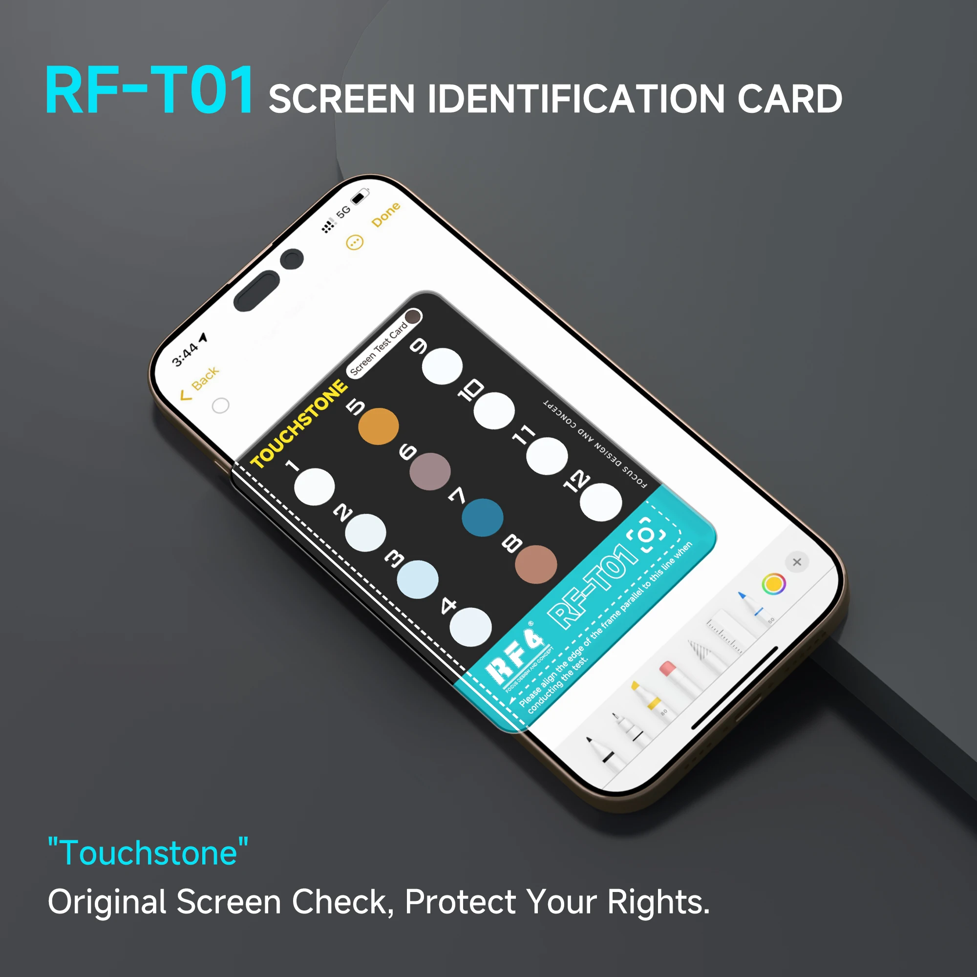 RF4 RF-T01 스크린 식별 카드, 모든 IP12-17 모델의 빠른 비분해 원본 스크린 테스트 도구