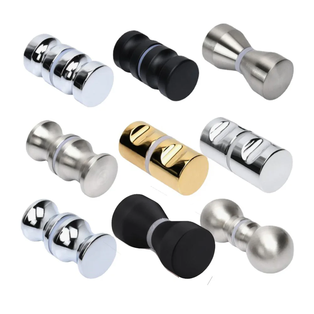 Aluminum Alloy Door Handle Bathroom Glass Door Knob Shower Cabinet Window Kitchen Cupboard Hardware Handle with Screw