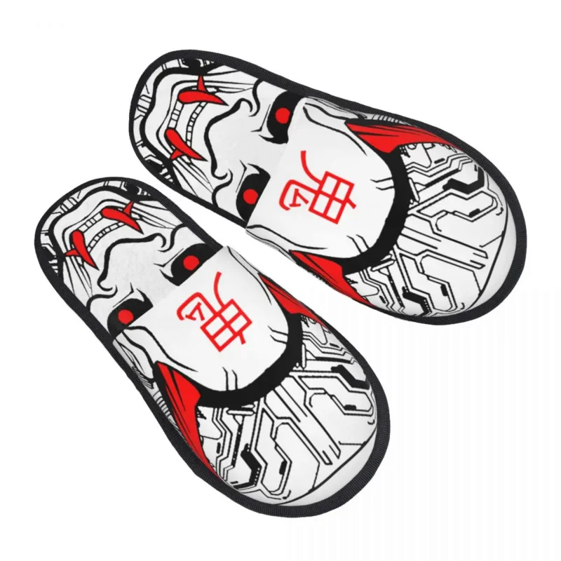 

The Future Japanese Oni Samurai Techwear House Slippers Women Comfy Memory Foam Slip On Hotel Slipper Shoes