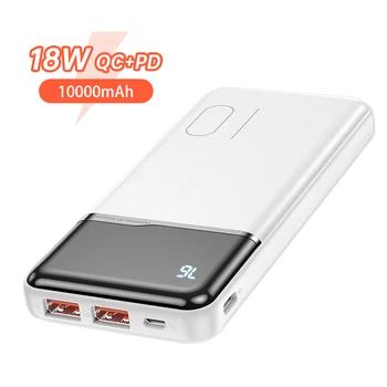 KUULAA Power Bank 10000mAh Portable Charging PowerBank 10000 mAh USB PoverBank External Battery Charger For Xiaomi Mi 9 8 iPhone 8