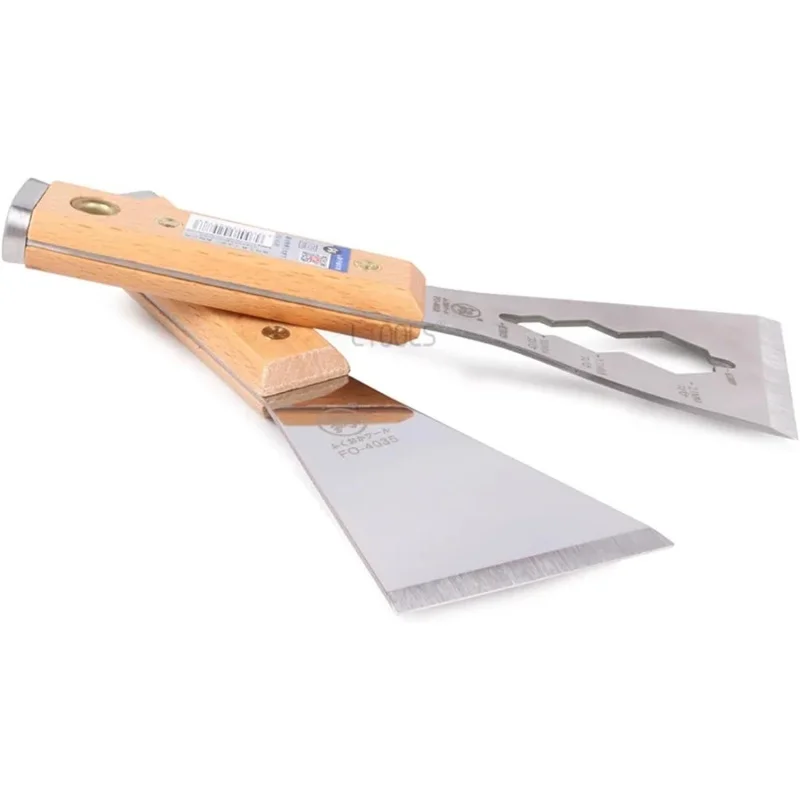 Stainless steel putty knife solid wood cleaning spatula putty knife decoration wall scraper paint tools