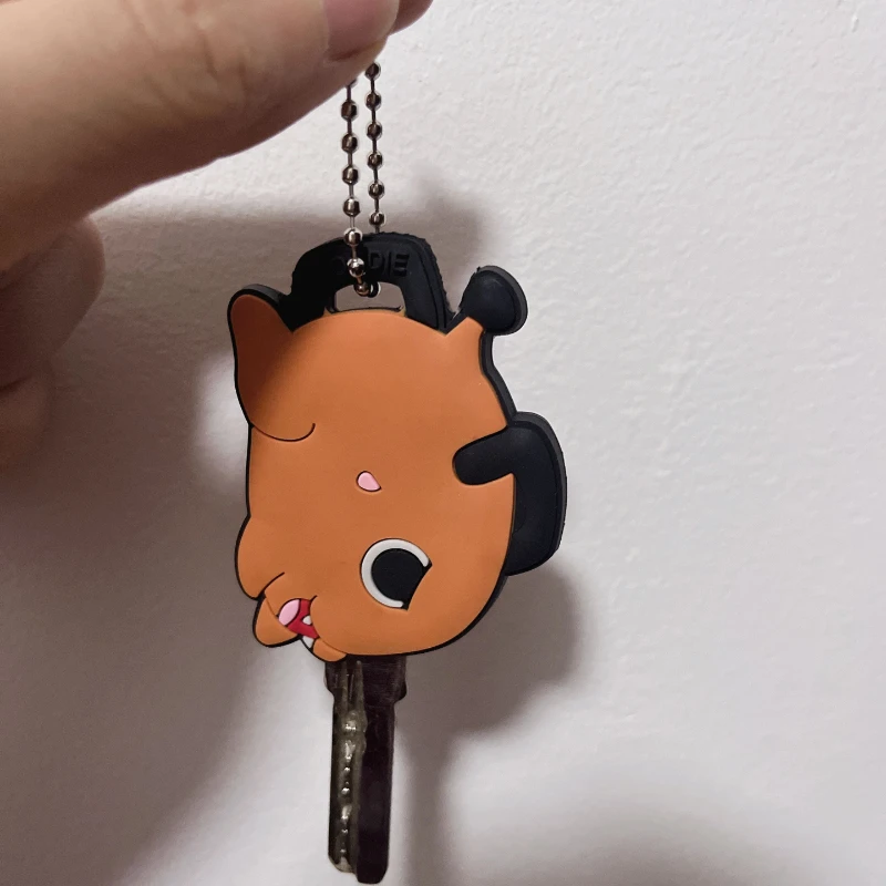 Key Caps Covers Keychain Case Cover Silicone Keychain Anime Chainsaw Man Pochita Cartoon Key Cover Case Accessories Cute Key Chain Keychain for Girls key covers for house keys