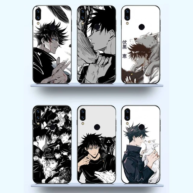 Venda Anime jujutsu kaisen fushiguro megumi caso de telefone para redmi nota  8 7 9 4 6 pro max t x 5a 3 10 lite pro > Acessórios Do Telefone Móvel 