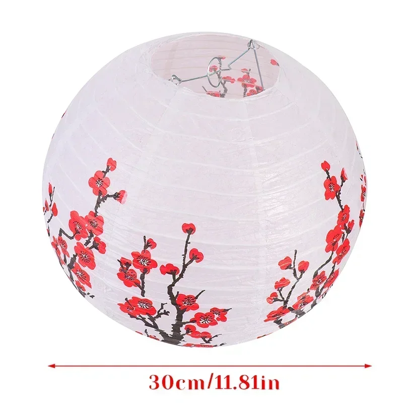 Japanese lantern 30CM Japanese style wedding birthday party Mid Autumn Festival handheld printed flower round lantern