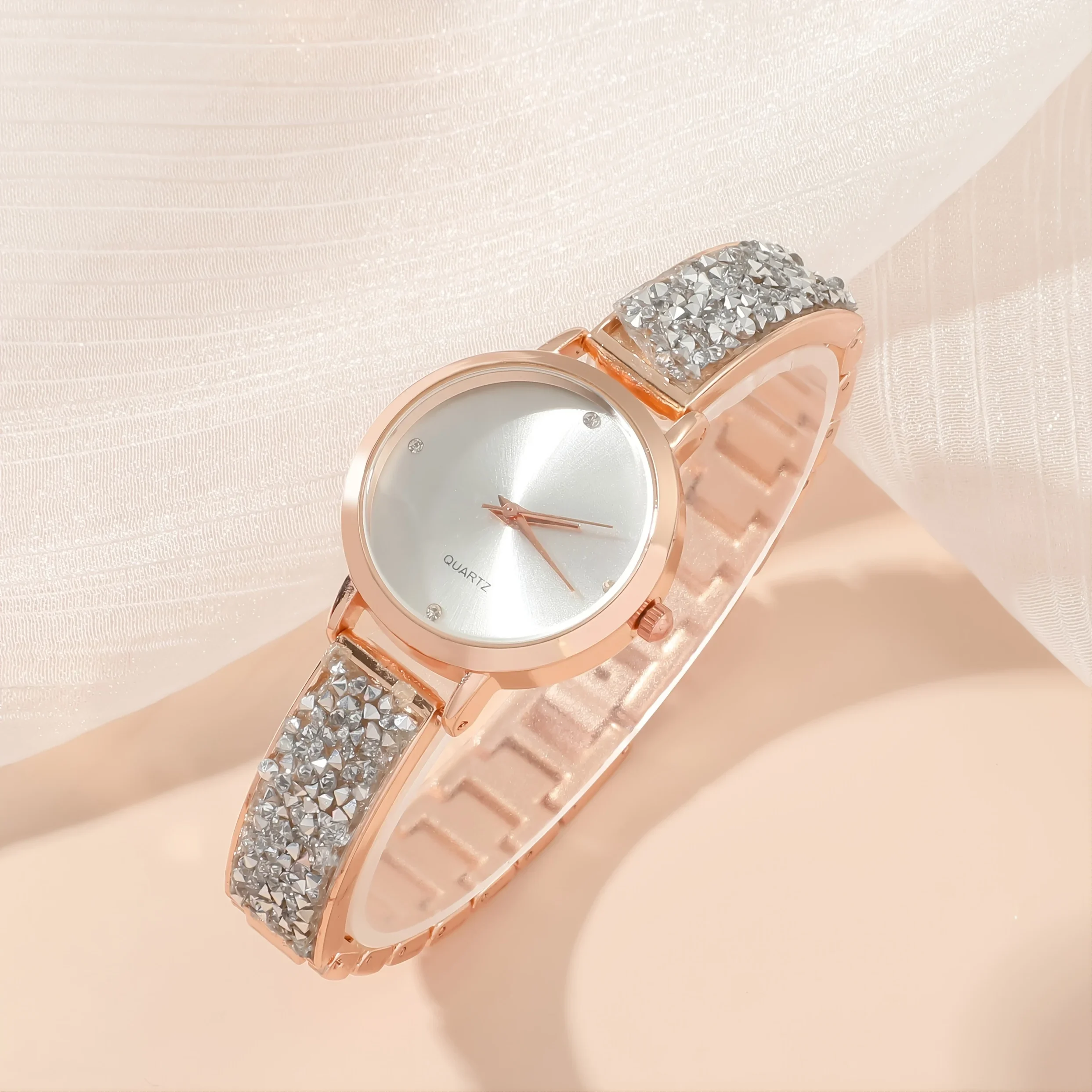 Simple Lady Quartz Watch + Bracelet Set Fancy Women Watches Jewelry Sophisticated And Stylish Women Watch Unique Ladies Watches