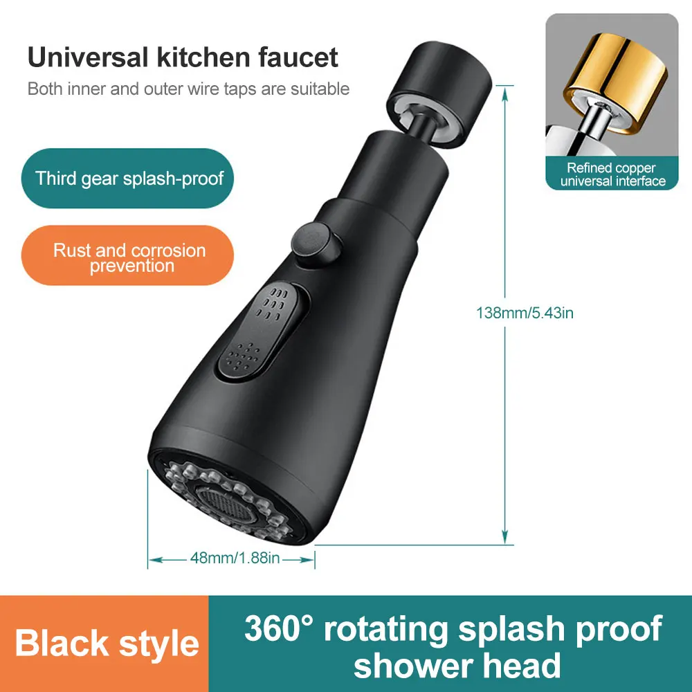 Kitchen Extension Faucet Splash Proof Head Vegetable Basin Universal Extension Faucet Adapter