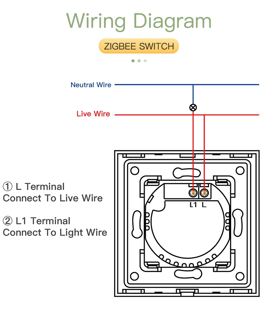 Zigbee Touch Switches 1/2/3Gang 1Way Wireless Control Smart Light Switch Wifi Wa