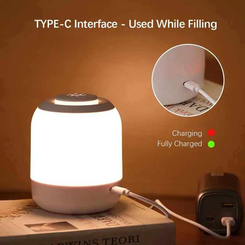 Touch Night Lights,Bedside Table Lamp,Room decorating items,USB Rechargeable LED Light,Wireless LED Light,for Kids Bedroom Study 4