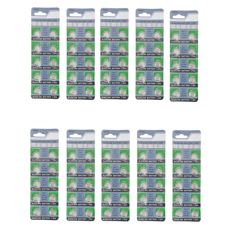 

Lot 100pcs AG12 LR43 386A SR43 186 LR1142 SR43SW 1.55V Alkaline Battery Button Coin Cell Batteries For Camera Watch Toys Remote