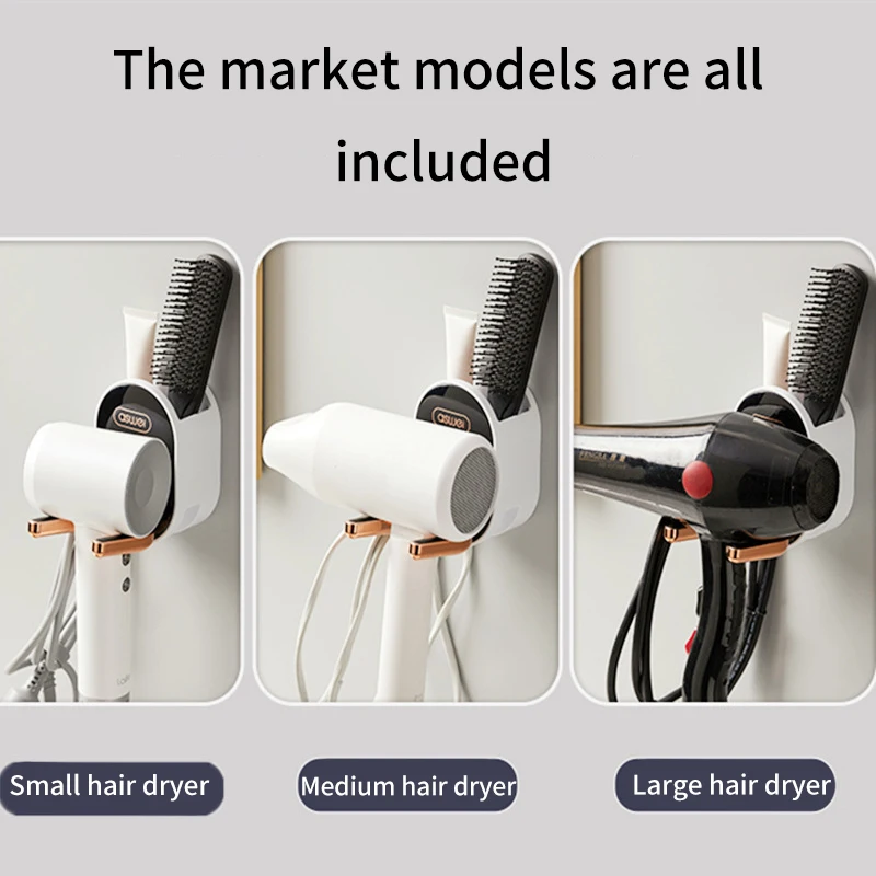 Wall Mounted Hair Dryer Holder Foldable Bathroom Organizer Storage Holder Home Hair Brush Storage Bracket Dryer Rack