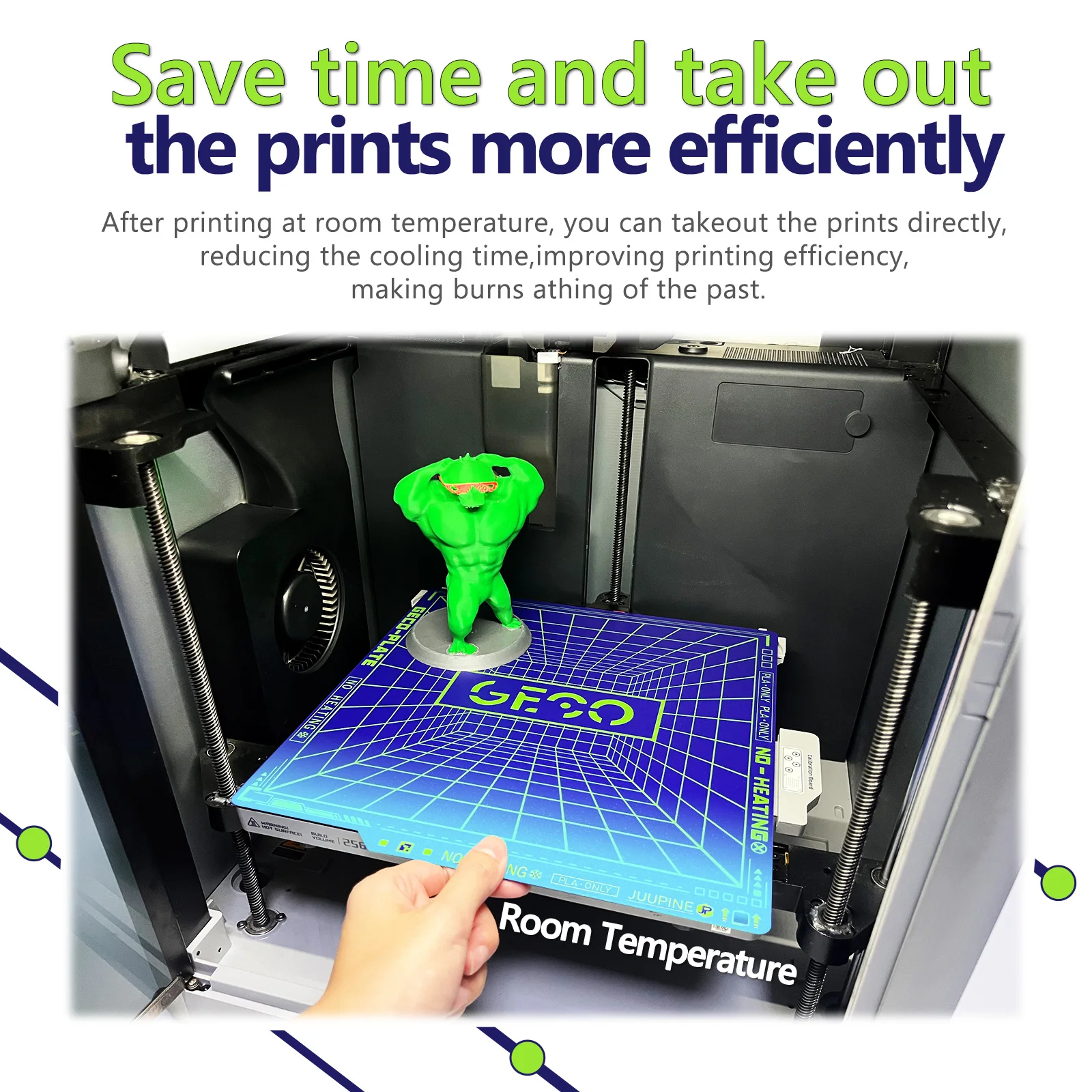 JUUPINE voor 3D Printer Kobra S1 Drukplatform PLA Plaat Dubbelzijdig Beschikbaar Gladde Textuur PEI, 264x276mm Koolstof Plaat, Geschikt voor Anycubic Kobra S1 ACE Pro