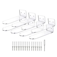 Floating Shoe Display Shelves for Wall Mount Set of 8 Clear Acrylic Floating Shelves for Showcase Sneaker Collection 1