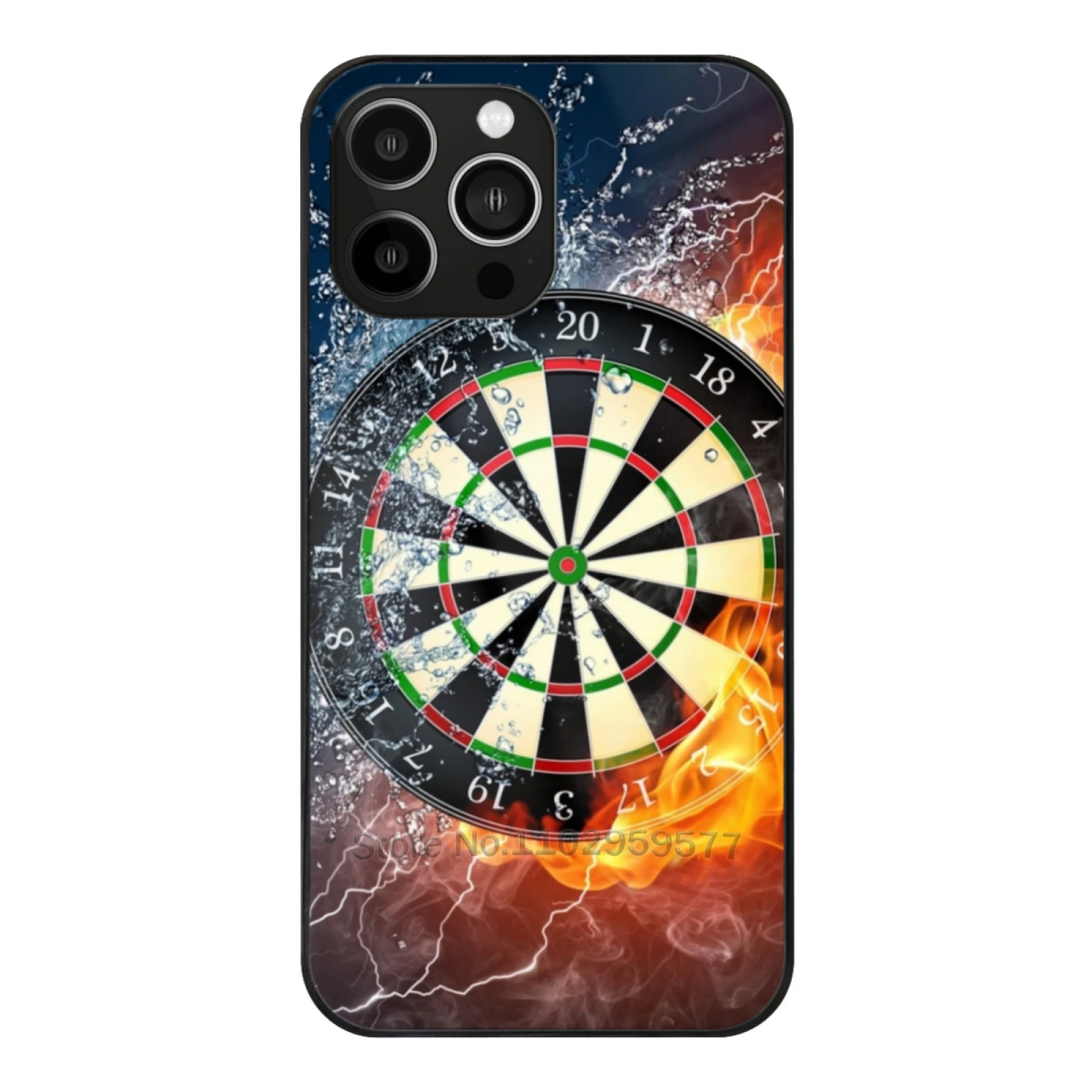 

Fire And Ice Dartboard Glass Case For Iphone 15 14 11 12 13 Pro Max X Xs Xr 6S 7 8 Plus Soft Edge Darts Dartboard