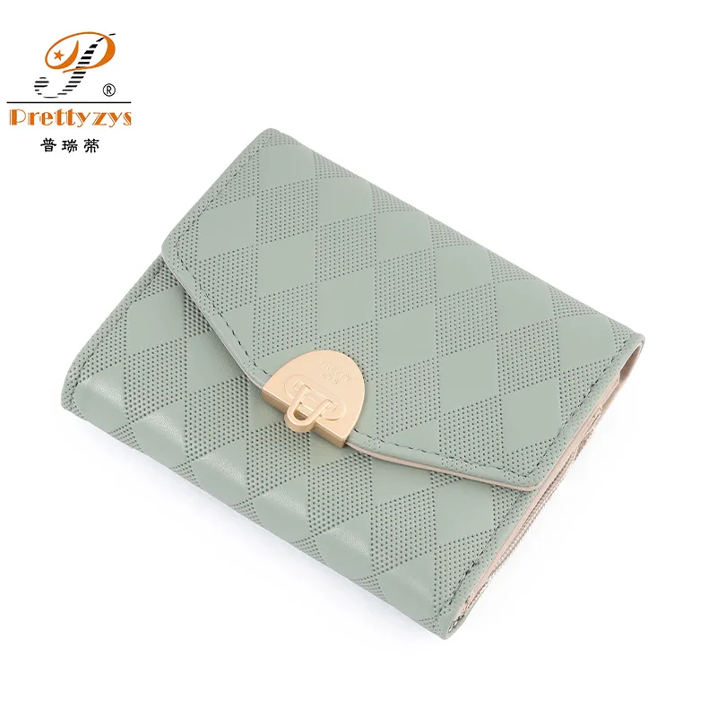 

New Plaid Women Wallets Lock Hasp Purse Short Style Wallet Latest Design Ladies Credit Card Holder Coin Purse