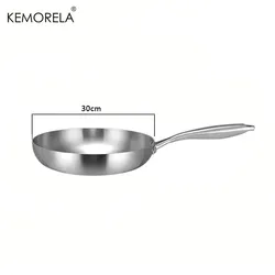Premium 304 Stainless Steel Non-Stick Frying Pan - Uncoated Kitchen Cookware (30cm)