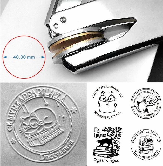 Personalized Book Embosser Your Own Designs Ex Libris Custom Embosser Seal  Stamp Personalized Customized 4cm From The Library Of - Stamps - AliExpress