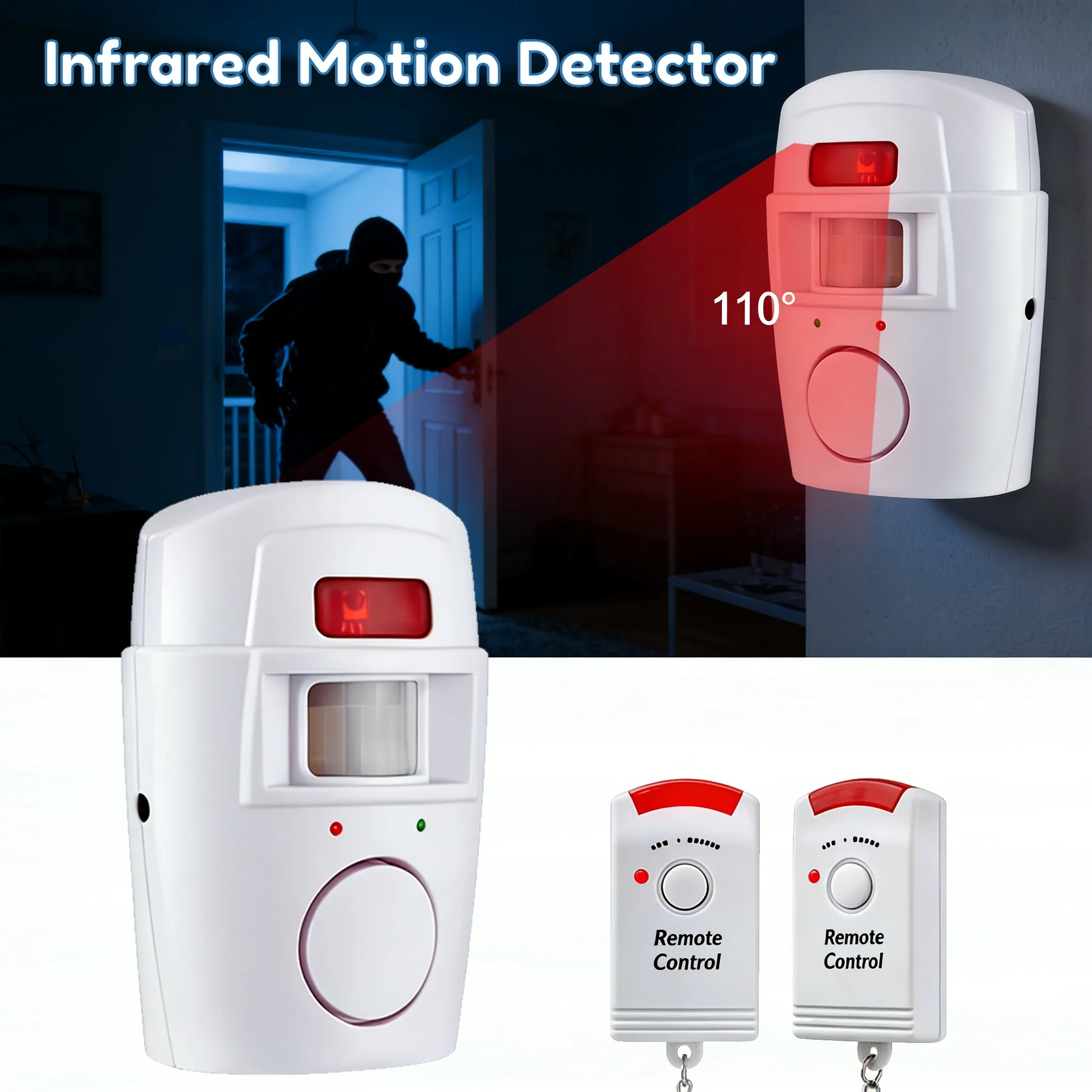 Wireless Motion Sensor Alarm 105dB Security Detector Indoor Outdoor Alert Systeem Met Afstandsbediening Voor Thuis Garage - 2