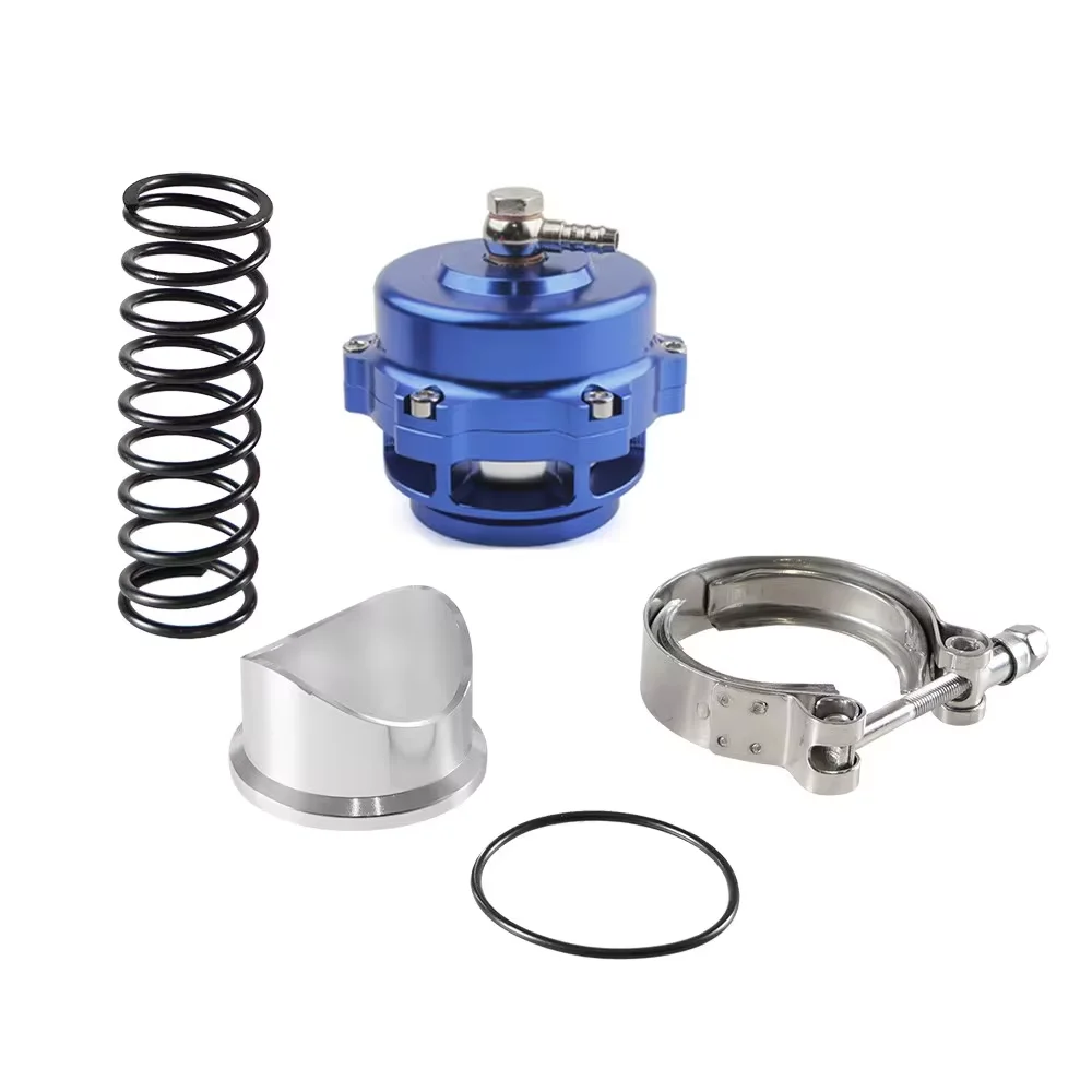 Hochwertiges Universal-50-mm-Turbo-Abblasventil mit V-Band zum Anschweißen des Aluminiumflansches, Turboladerohr, Schwarz/Blau/Rot/Silber – Detail 5