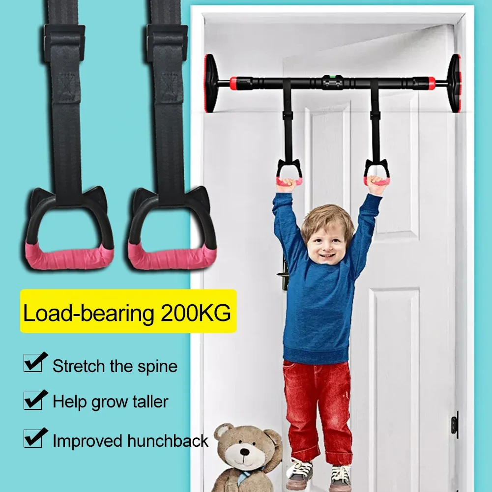 Gymnastics Rings Non-Slip Bear 200KG Exercise Rings for Home Kids 1/2M Gym Ring with Adjustable Straps Buckles Indoor Fitness