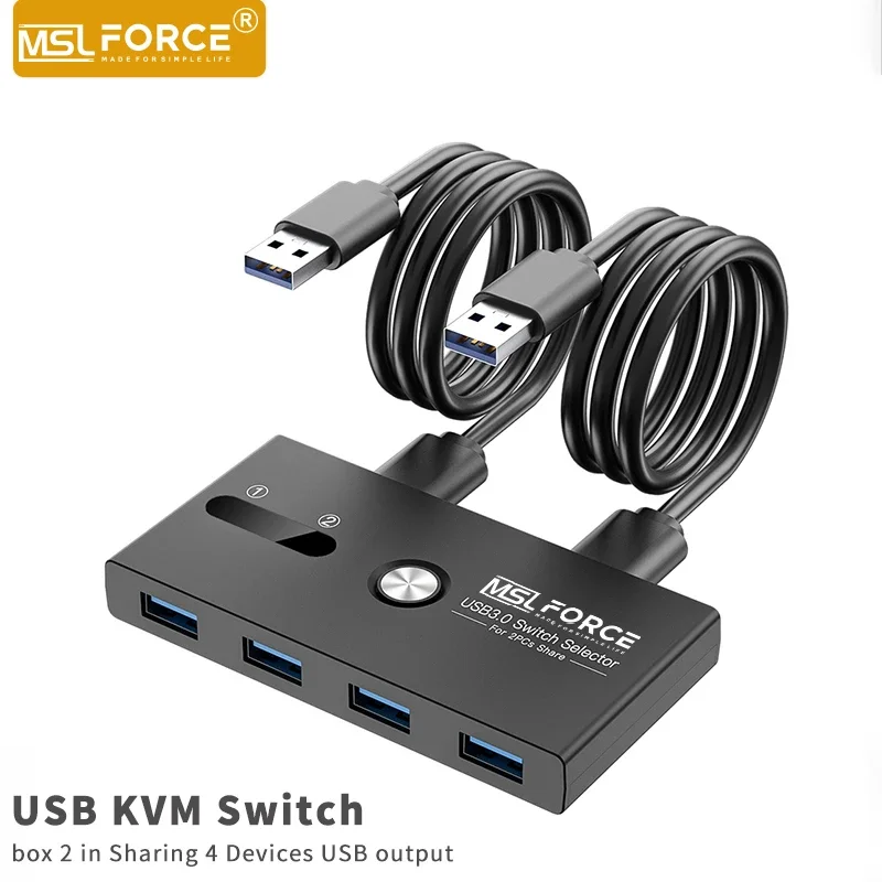 

usb KVM switch 4 port multiports hubs 2 IN 4 OUT USB 3.0 sharing box dock Usb adapter extension docking stations for 2 pc mouse