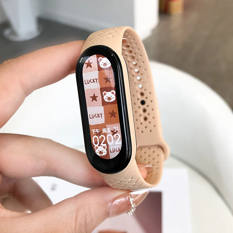 

Weave Texture Bracelet For Mi Band 7 6 Strap NFC Miband5 Silicone Smart Watch Replacement Correa Xiaomi Mi Band 3 4 5 6 7 Strap