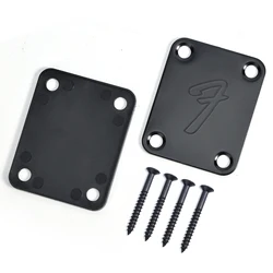 Vintage-Style Electric Guitar Neck Plate Protector with Screws (Black)