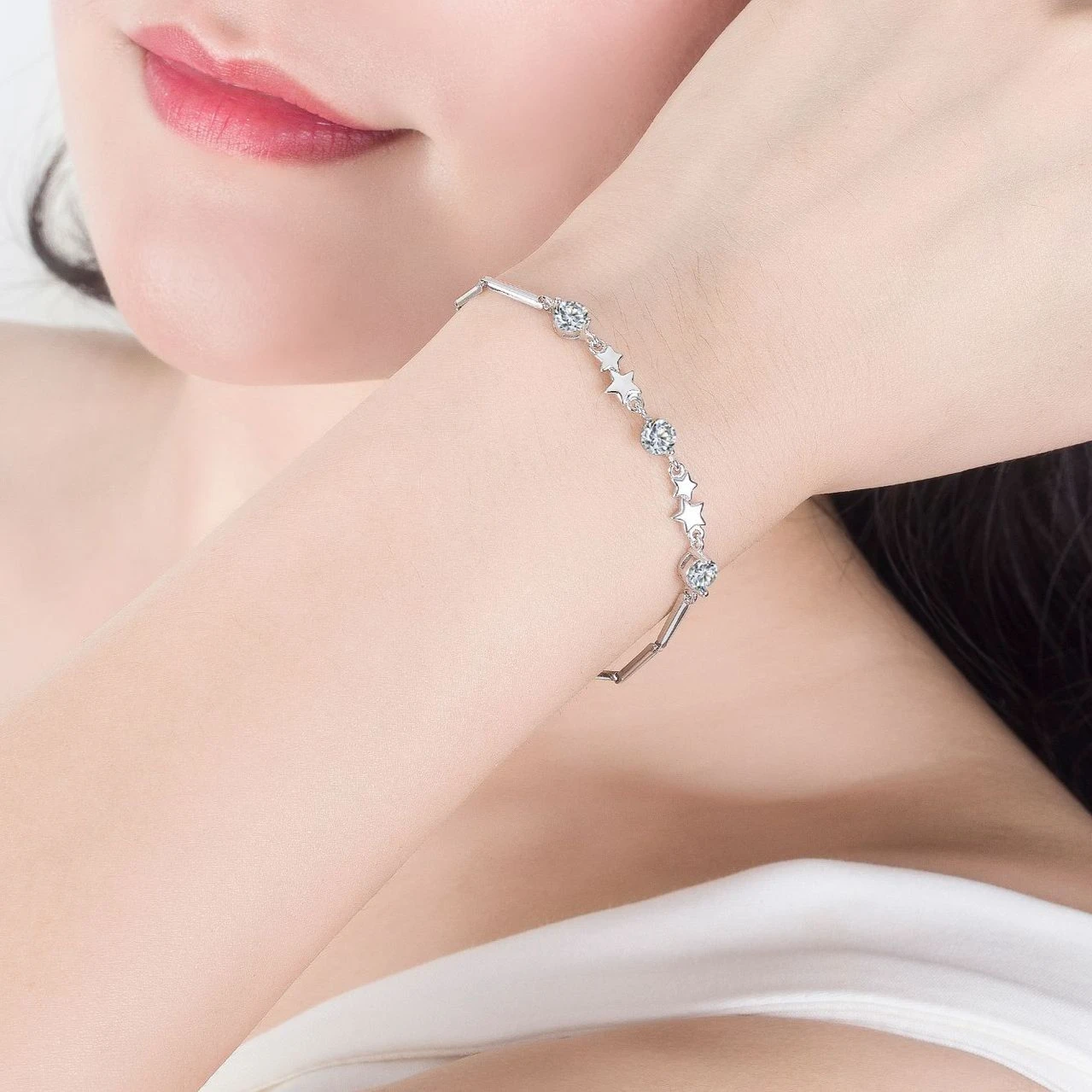 [韓国の人気ジュエリー] 925 silver. Initial bracelet 925 Sterling Silver Star Bracelet – Kore Kawaii