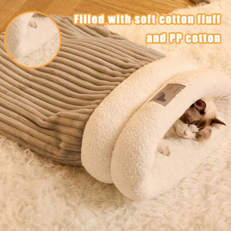 Warm Cat Sleeping Bag Cat Bed Cave Sleeping Bag Kitten Puppy Comfortable Warming Burrow Semi-Enclosed Pet Hideaway Sleeping bag