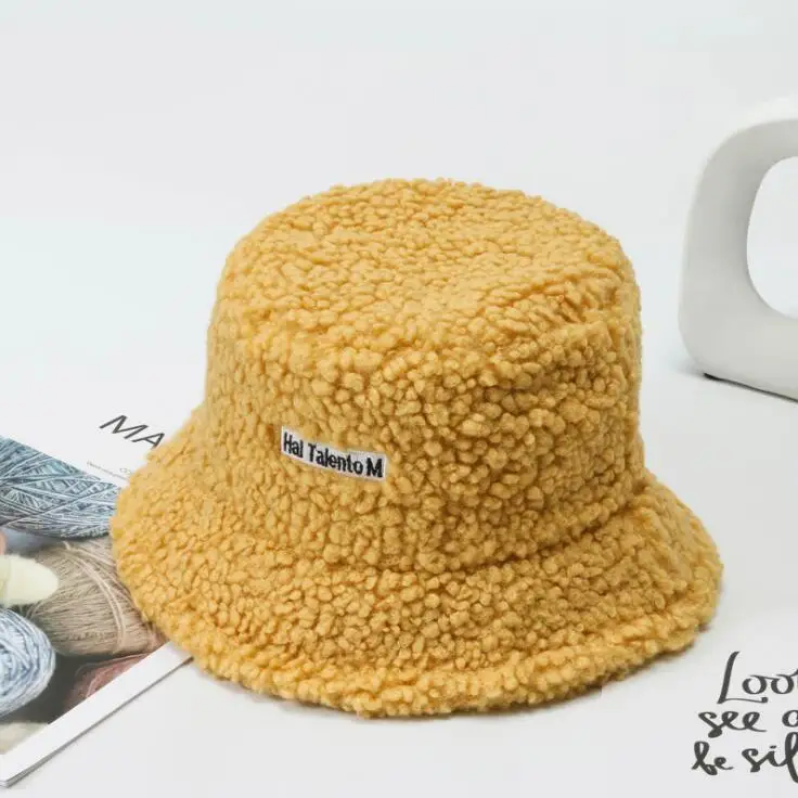 Women Versatile Net Red Lamb Hair Fisherman Hat Autumn/Winter Korean Fashion Hat