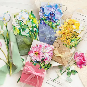 10 adesivi decorativi a tema floreale della serie Flowers For You per fai da te, junk journal, diario, scrapbooking, custodia del telefono, collage.