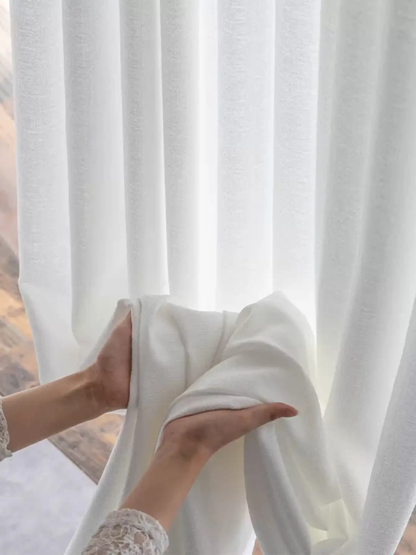 White Sheer Curtains Blend Semi Smoothy Sheer Curtains Soft Light Airy Privacy Sheers for Bedroom Living Room 3