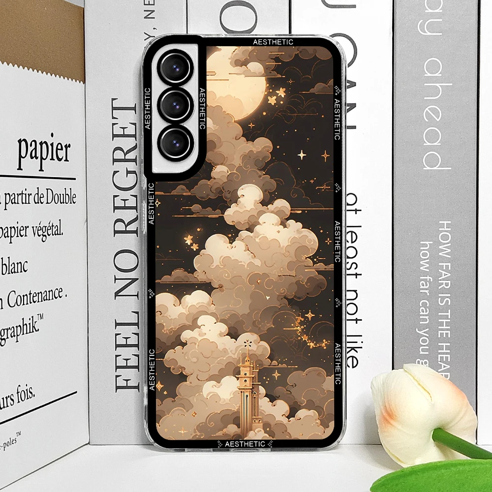 Beautiful Y2K Aesthetic Clouds and Moon Phone Case - Soft Cover