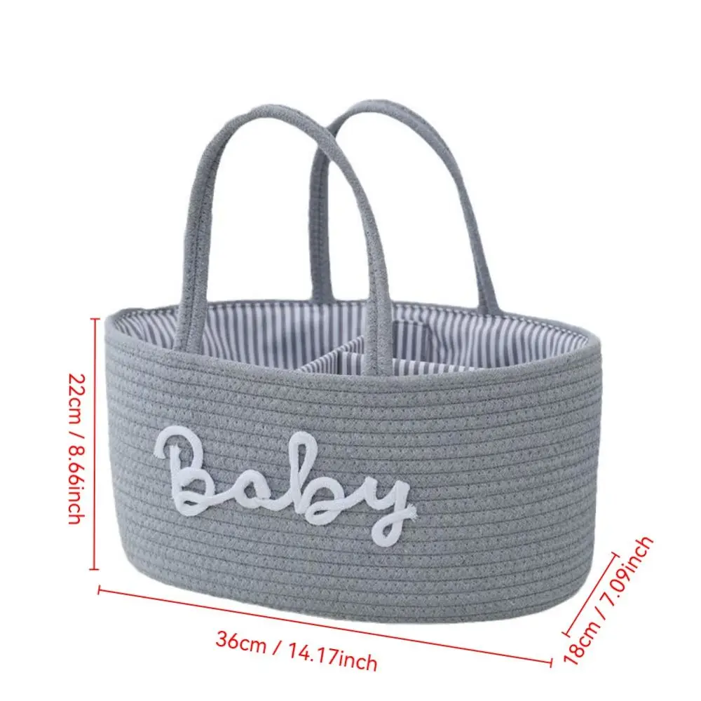 Large Capacity Baby Nappy Organiser Cotton Rope Portable Diaper Storage Bag Foldable Versatile Cosmetics Storage for Newborn