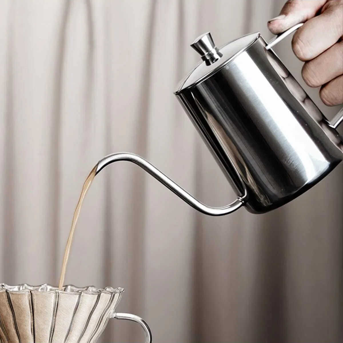 Coffee Pot Coffee Kettle Pour Over Coffee Maker Coffee Maker Accessory 1PC-350ML Pour Over Coffee Kettle Gooseneck Pour Over Coffee Pots Drip Maker Stainless Steel
