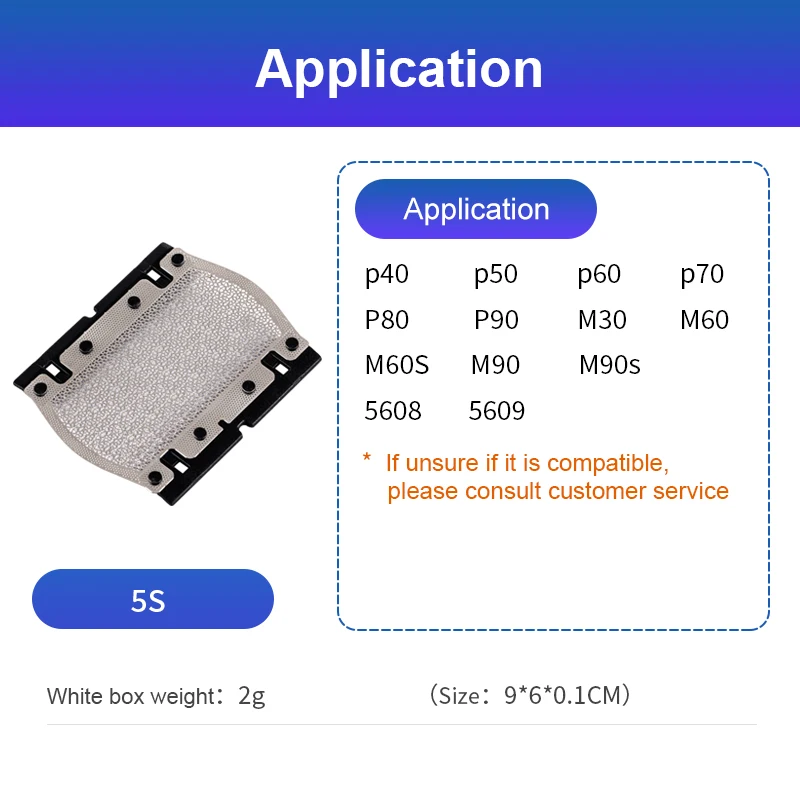 2PCS 5S는 브라운 5S 메쉬 커터 헤드 모델 P40 P50 P60 M30 M40에 적합합니다.